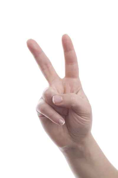 Рука показує знак миру — стокове фото