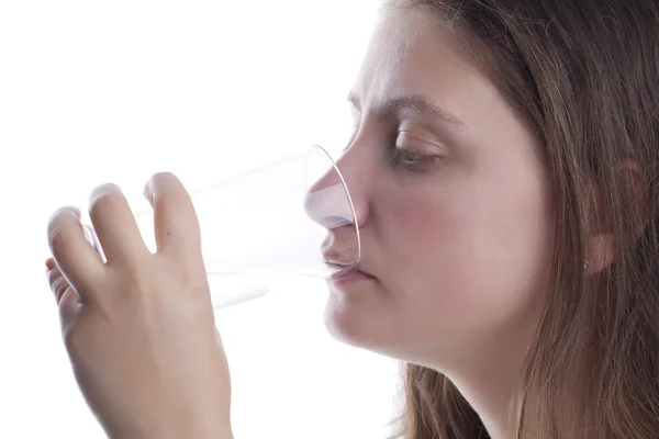 Vrouw drinkwater — Stockfoto