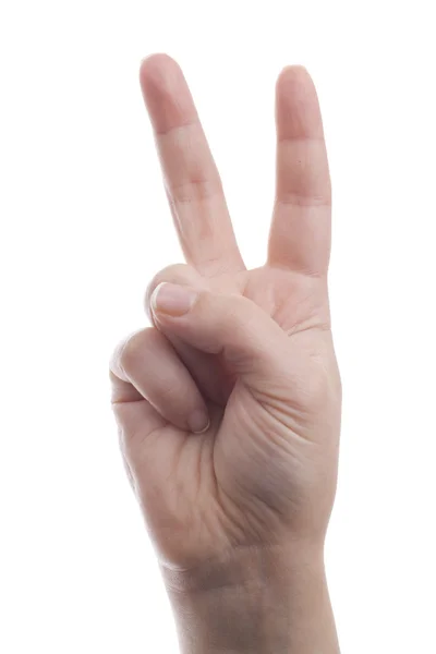 El gösteri barış işareti — Stok fotoğraf