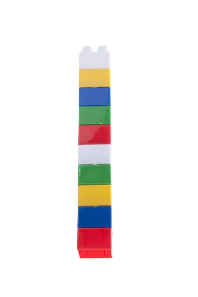 Colorful stack of plastic bricks — Stock Photo, Image