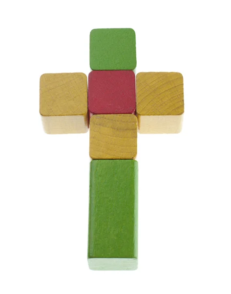 Krzyż drewniany koncepcja kostki — Zdjęcie stockowe