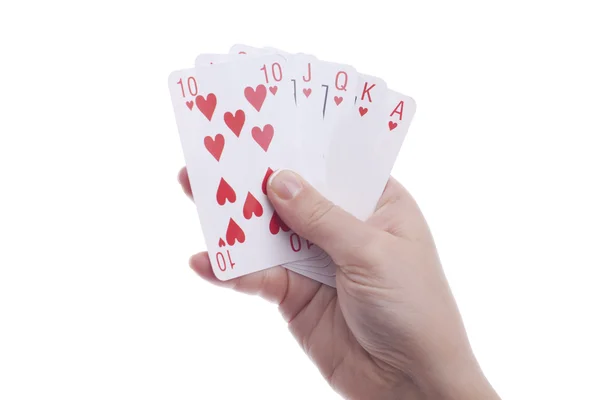 stock image Hand with royal flush