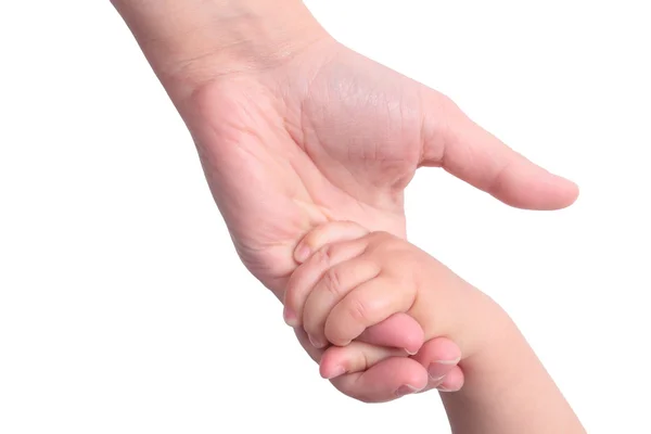 Bébé tenant la main de la mère — Photo