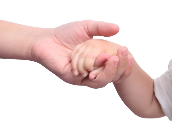 Дитина тримає руку матері — стокове фото