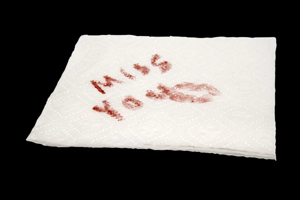 Tu me manques sur une serviette blanche — Photo