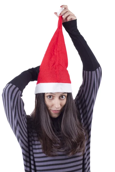 Flicka med jul hatt — Stockfoto