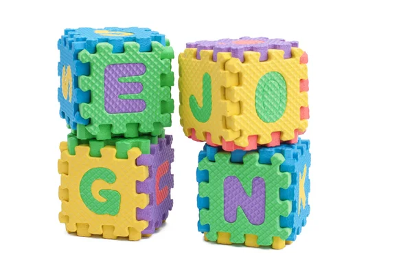Foam letter cubes — Stock Photo, Image