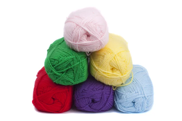Crochetes coloridos de fios — Fotografia de Stock