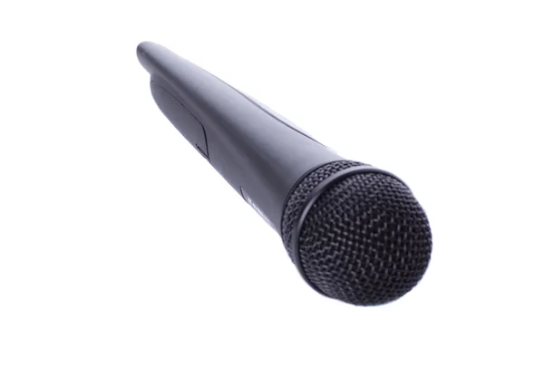 Černý bezdrátový mikrofon — Stock fotografie