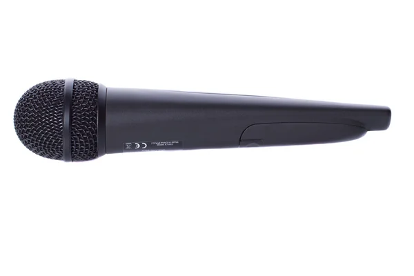 Černý bezdrátový mikrofon — Stock fotografie