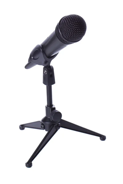 Sort trådløs mikrofon på stativ - Stock-foto