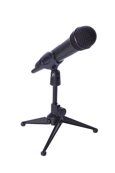 Schwarzes drahtloses Mikrofon auf Ständer — Stockfoto