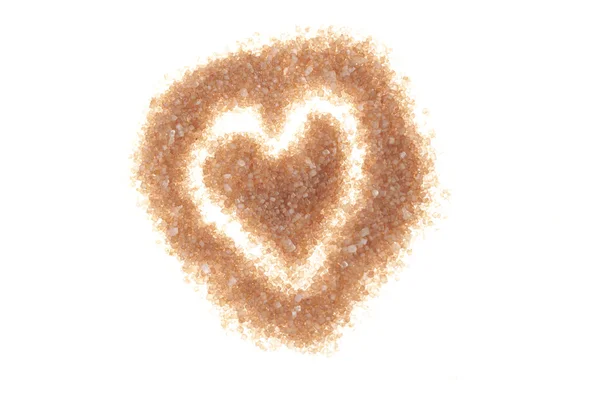 Brown sugar heart — Stock Photo, Image