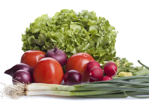 Salát ingredience s hlávkovým salátem — Stock fotografie