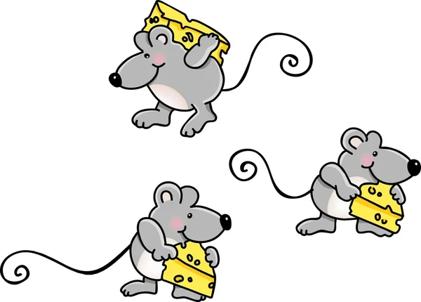 Ratones que llevan queso — Archivo Imágenes Vectoriales