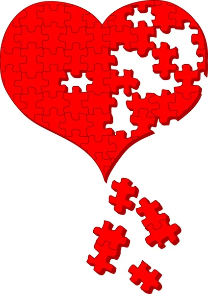 Puzzle cardiaque — Image vectorielle