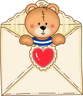 Bear Inside Envelope clipart