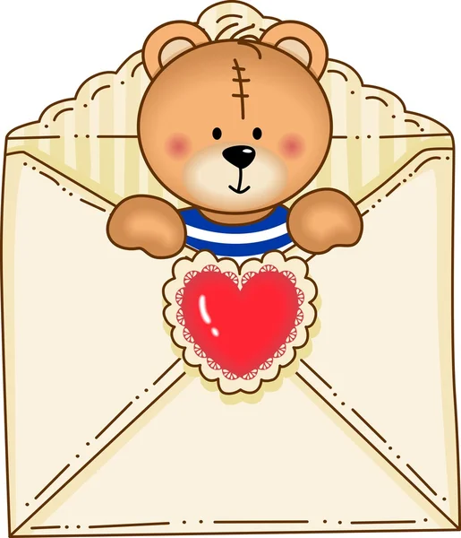 Urso dentro Envelope —  Vetores de Stock