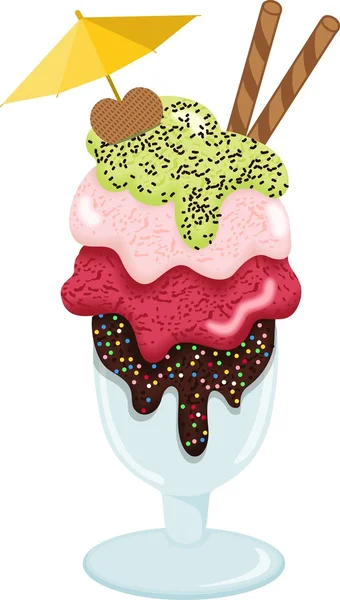 夏季冰淇淋杯 — 图库矢量图片