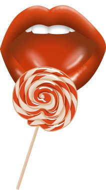 Lips lollipops clipart