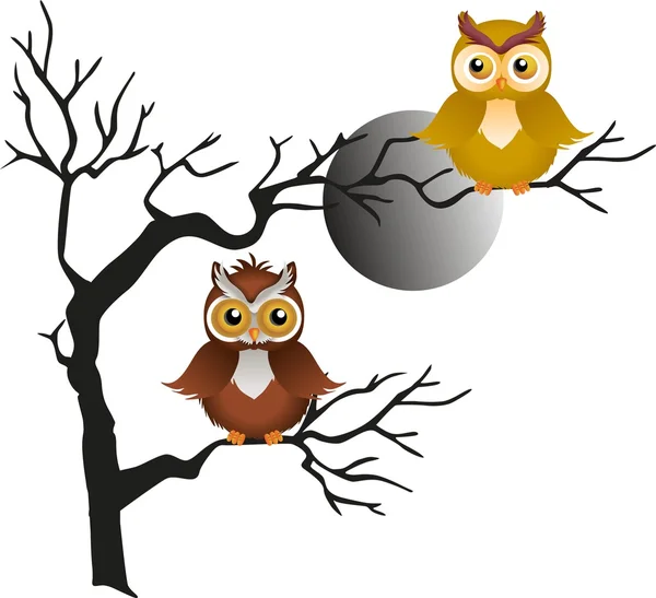 Owls halloween — Stock Vector