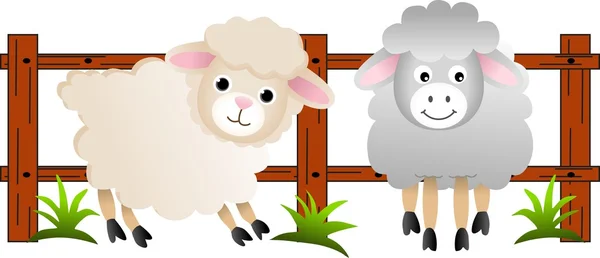 Овцы на ферме — стоковый вектор