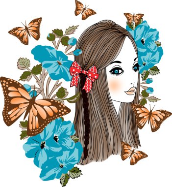 Butterfly girl clipart