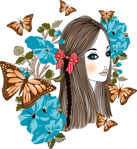 Κορίτσι πεταλούδα — Διανυσματικό Αρχείο