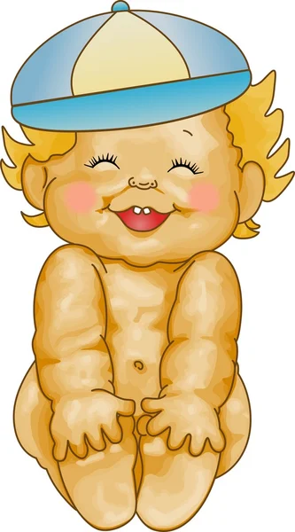 Babyjongen glimlachen — Stockvector