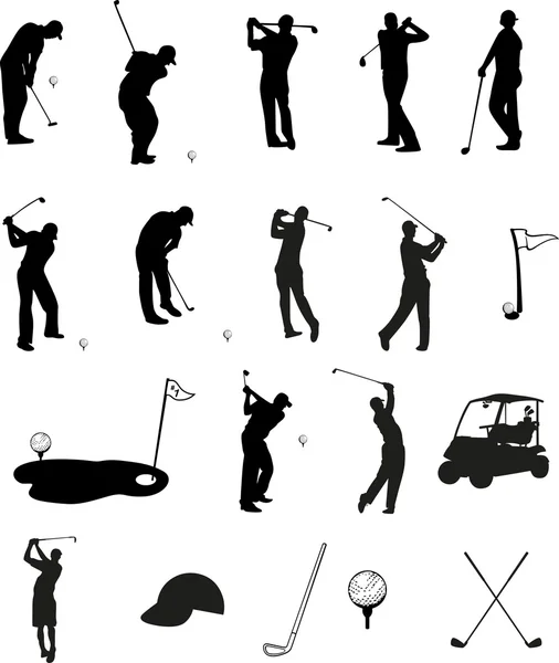 Golf Silhouettes — Stock Vector