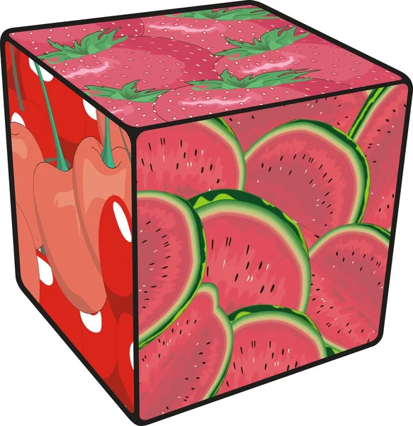 Frutas de cubo — Vector de stock