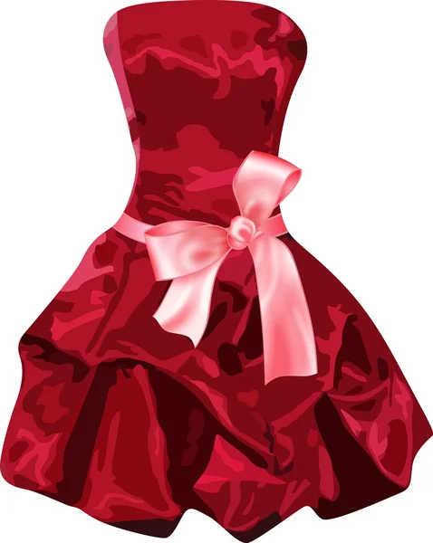 Röd klänning — Stock vektor