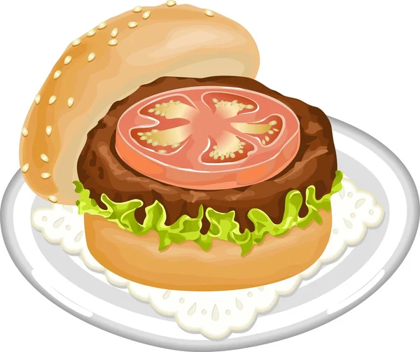 Burger succoso — Vettoriale Stock