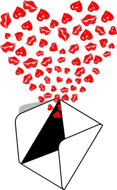 Envelope Kiss Love clipart