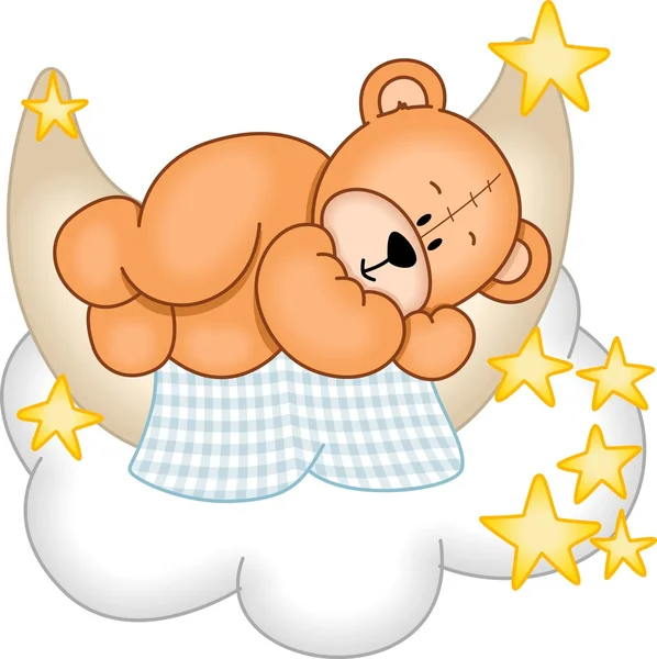 Süße Träume Teddybär — Stockvektor
