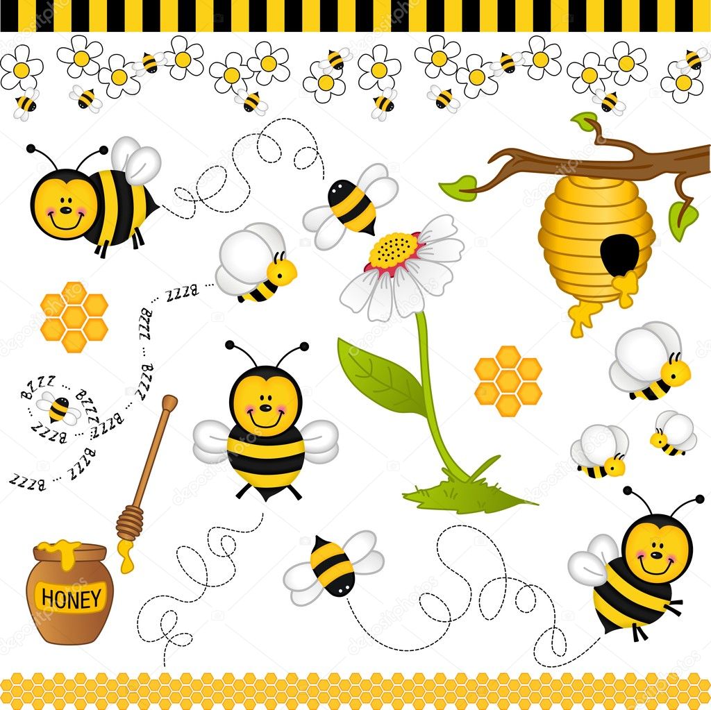 Bee digital collage