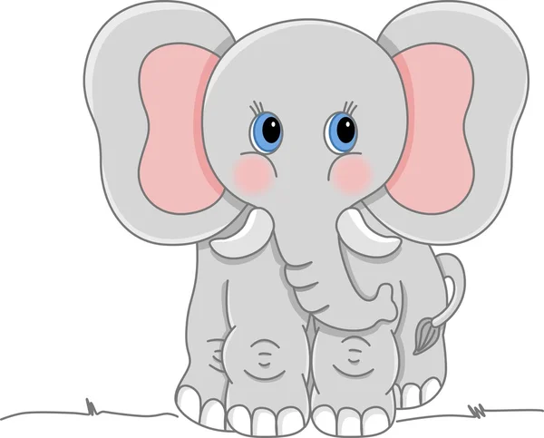Grijze olifant — Stockvector
