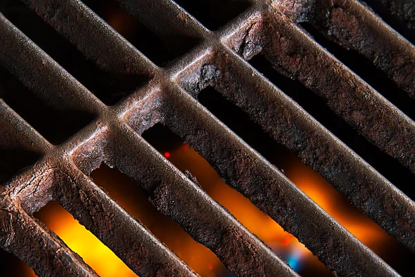 Grill with Flames — Stock Photo, Image