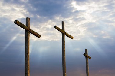 Three Crosses and Glorious Sky clipart