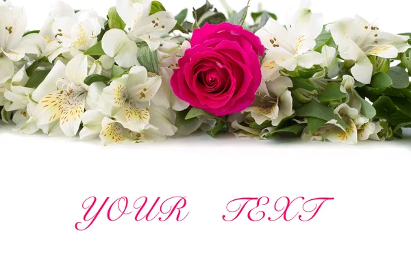 アルストロメリアとピンクのバラ — ストック写真