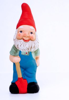 Single garden gnome against a white background clipart