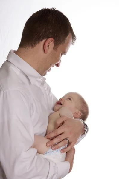 Dad holding baby boy — Stock Photo, Image