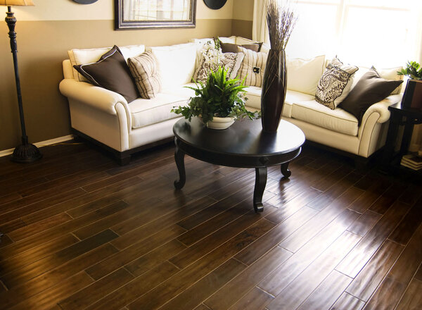 Hardwood flooring in modern living room