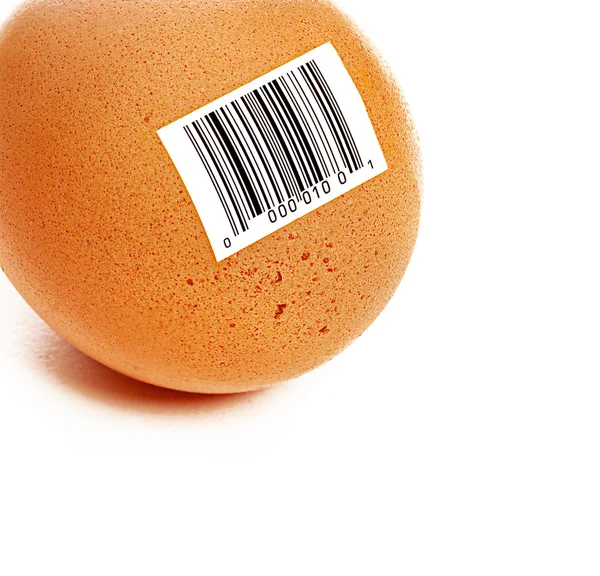 stock image Egg with bar code price retail sticker