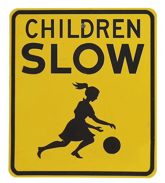 stock image Retro warning sign for children playing