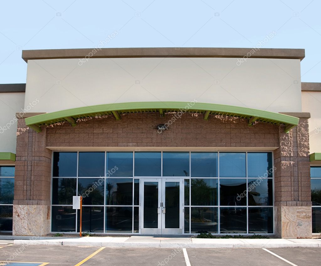 Modern commercial retail buildings on strip mall — Stock Photo ...