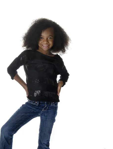 Schattig klein Afrikaans Amerikaans meisje — Stockfoto