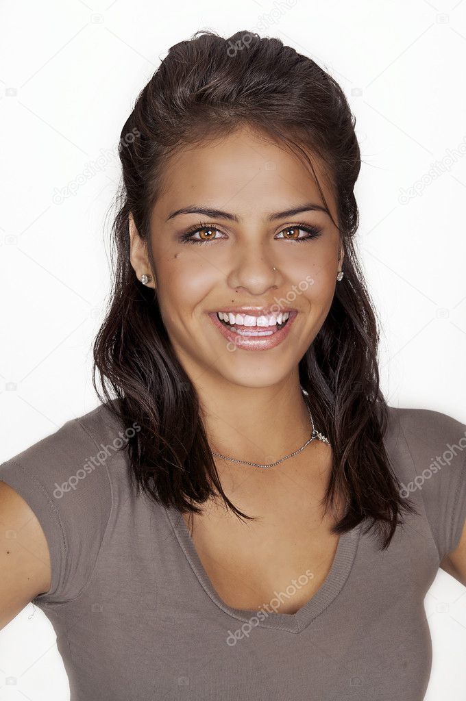 Pretty smiling beautiful young woman