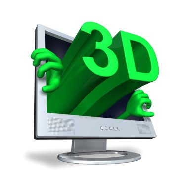 3D monitor clipart