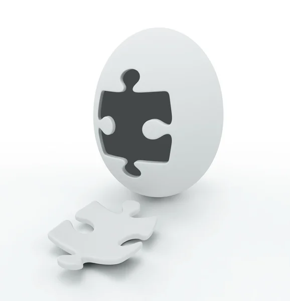 3D abstraktes Ei mit dem Puzzle — Stockfoto